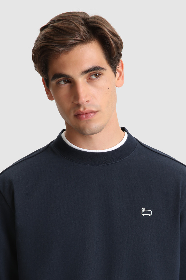 Sweat-shirt American à col ras du cou en coton brossé