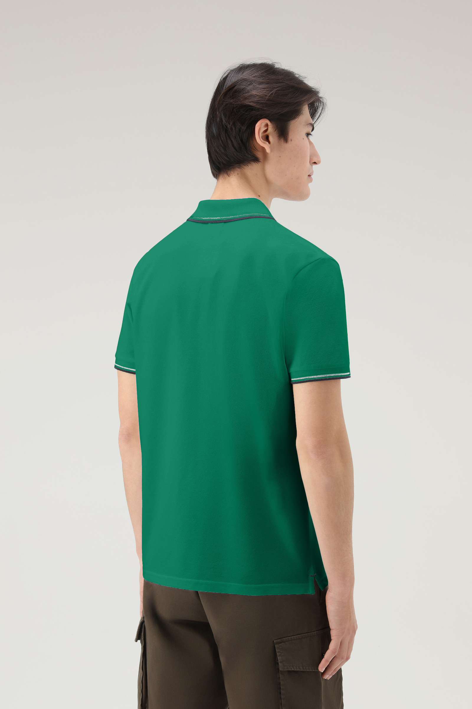 Polo Monterey en sergé de coton stretch vert photo 3 | Woolrich