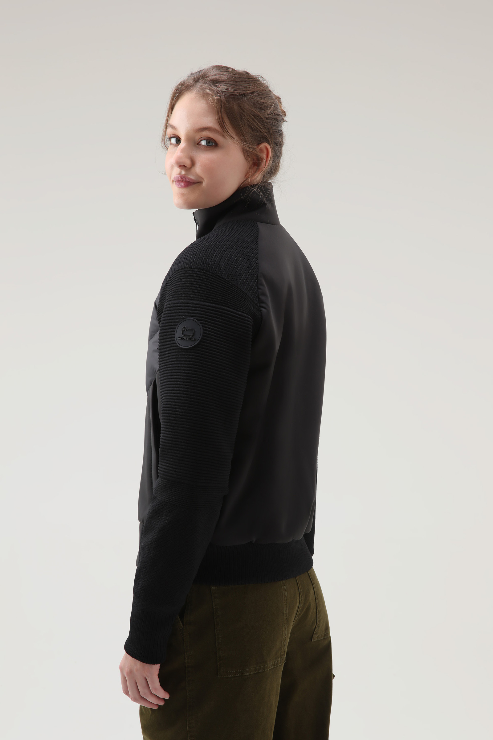 Stretch Suffolk Bomber in Microfiber and Softshell Black photo 3 | Woolrich