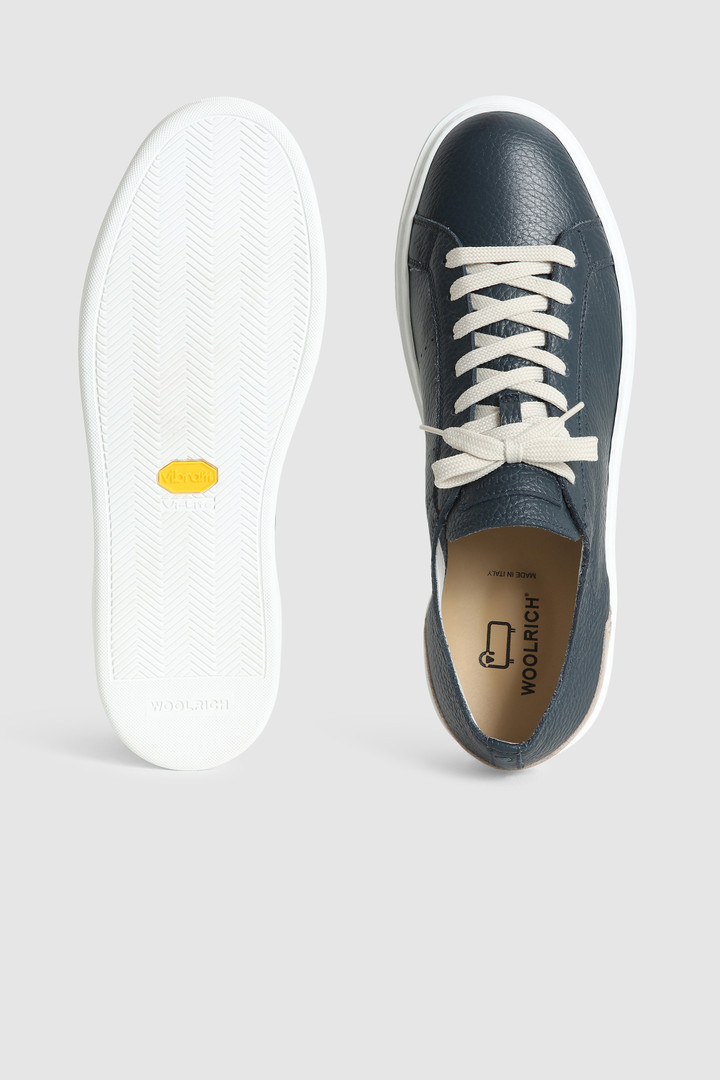 Classic Court sneakers in tumbled leather Blue photo 4 | Woolrich