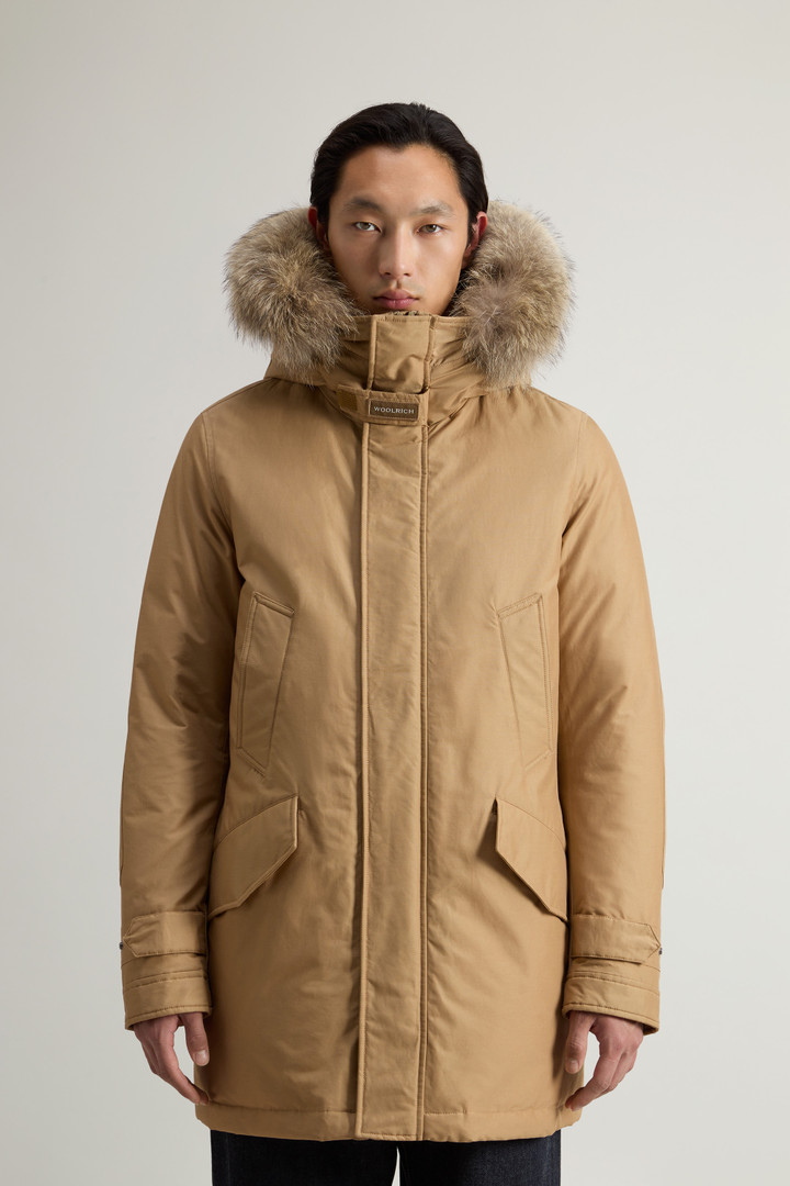 Polar Parka in Ramar Cloth with High Collar and Fur Trim Beige photo 1 | Woolrich