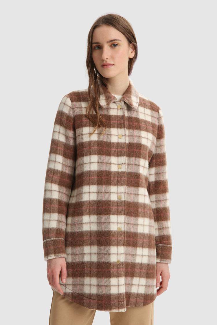 Giacca camicia in misto lana
