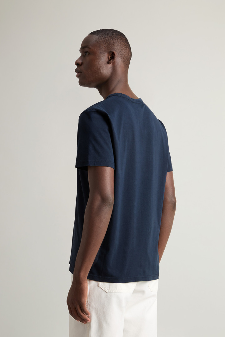 Pure Cotton Sheep T-shirt with Patch Blue photo 3 | Woolrich