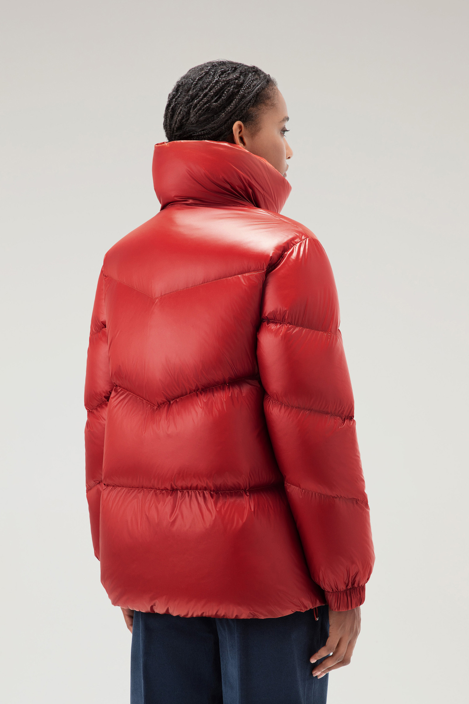 Aliquippa Down Jacket in Glossy Nylon Red photo 3 | Woolrich