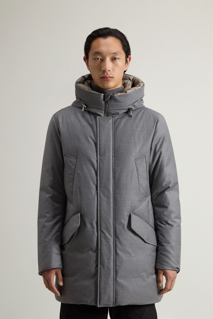Parka in Italian Wool and Silk Blend Crafted with a Loro Piana Fabric Gray photo 1 | Woolrich