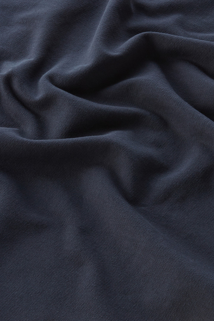 Crewneck in Pure Cotton Fleece with Zip Pocket Blue photo 6 | Woolrich