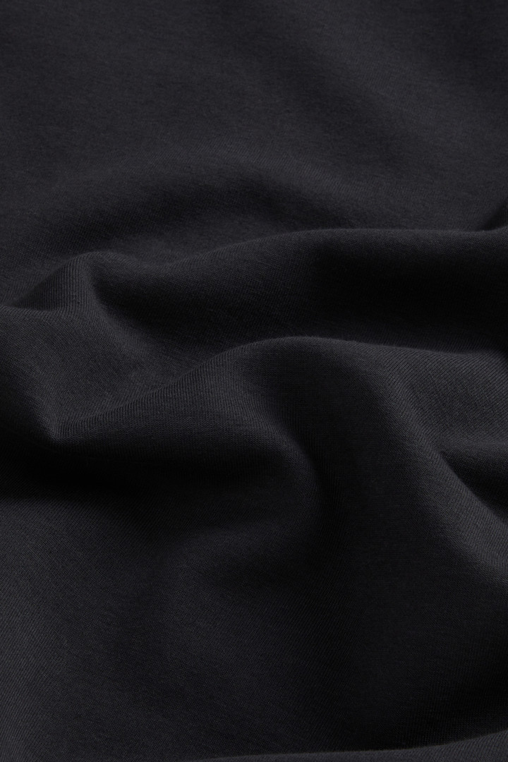 Crewneck Sweatshirt in Cotton-Blend Interlock with Logo Black photo 2 | Woolrich