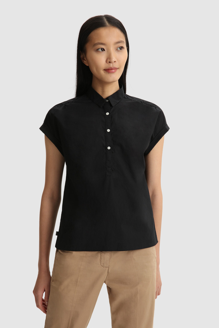 Popeline blouse Henley