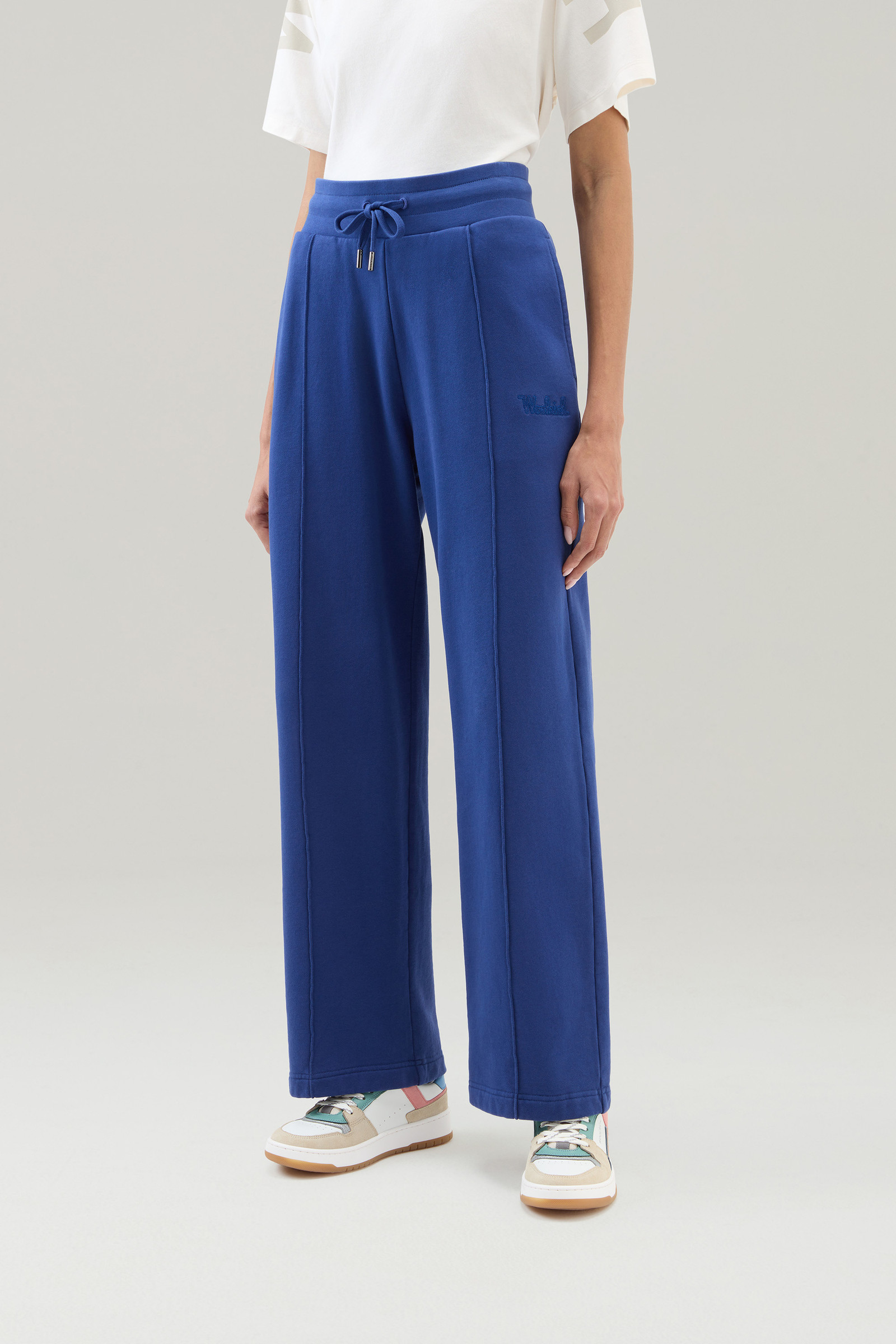 Women's Sweatpants in Pure Cotton Blue | Woolrich USA