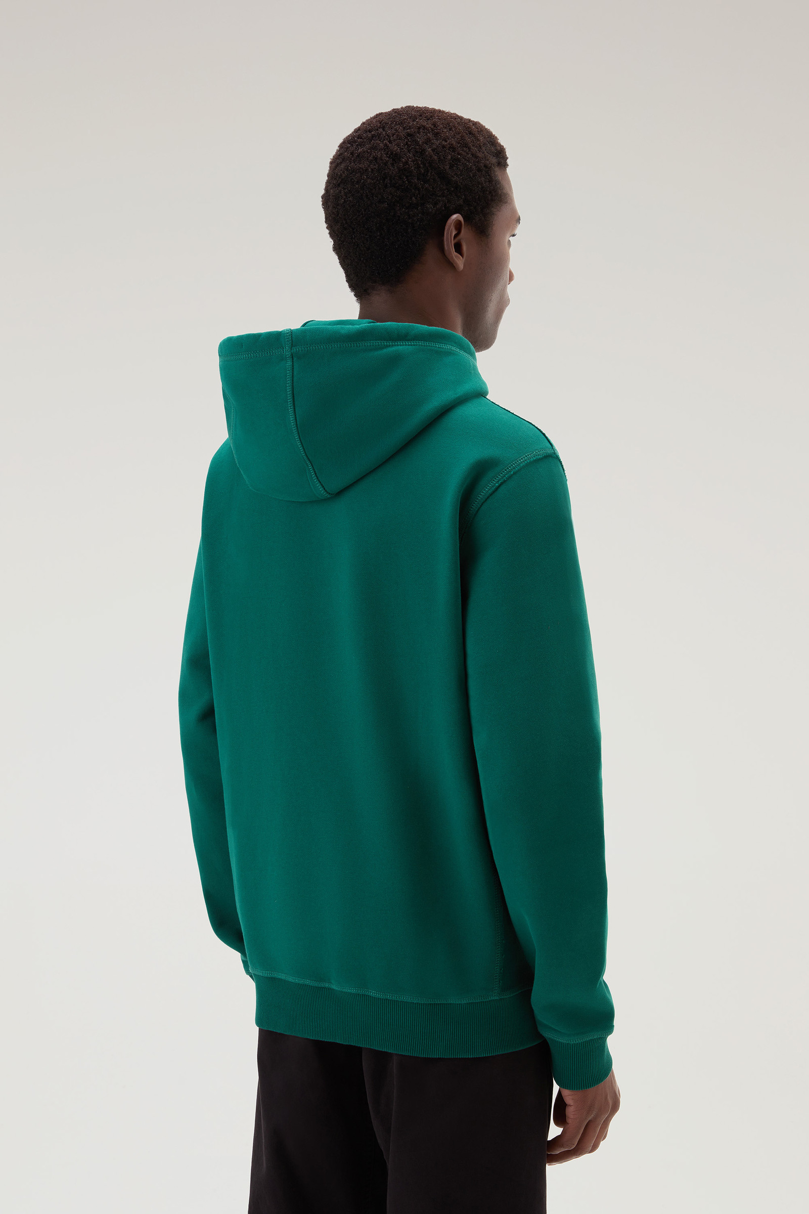 Hoodie in Pure Cotton Green photo 3 | Woolrich