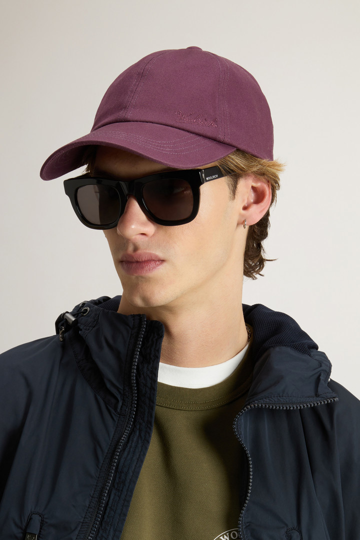 Cotton Twill Cap with Embroidered Logo Purple photo 4 | Woolrich