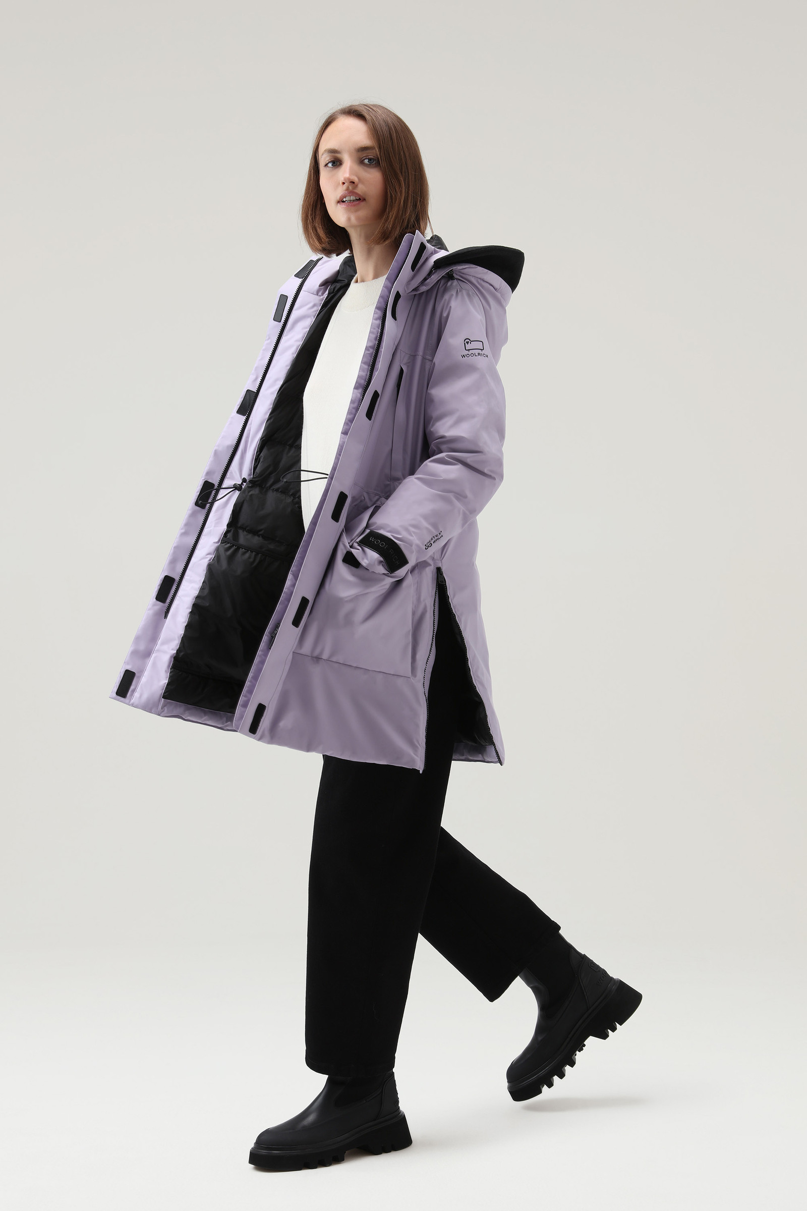 Harveys Waterproof Parka in Pertex Revolve Lilac photo 2 | Woolrich