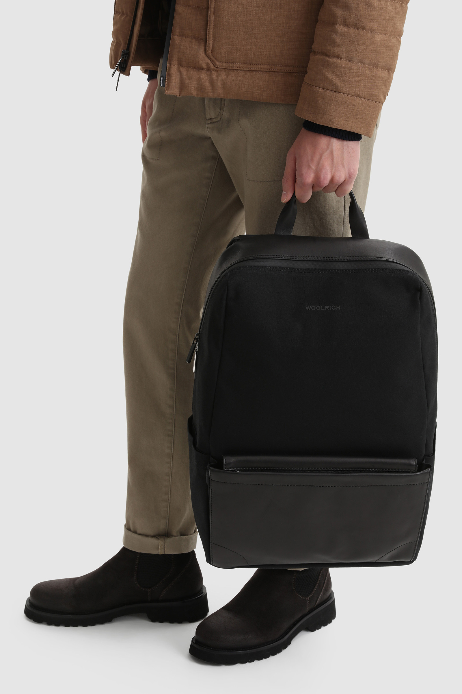 Zaino in tela British Millerain con zip impermeabile
