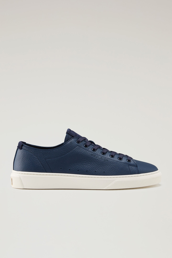 Cloud Court Sneakers in Tumbled Leather Blue photo 1 | Woolrich