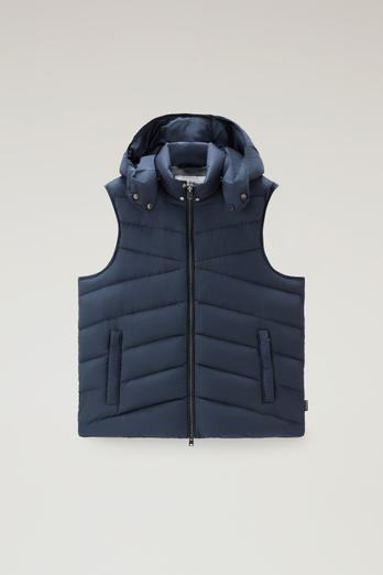 Sundance Padded Microfiber Vest with Detachable Hood Blue | Woolrich