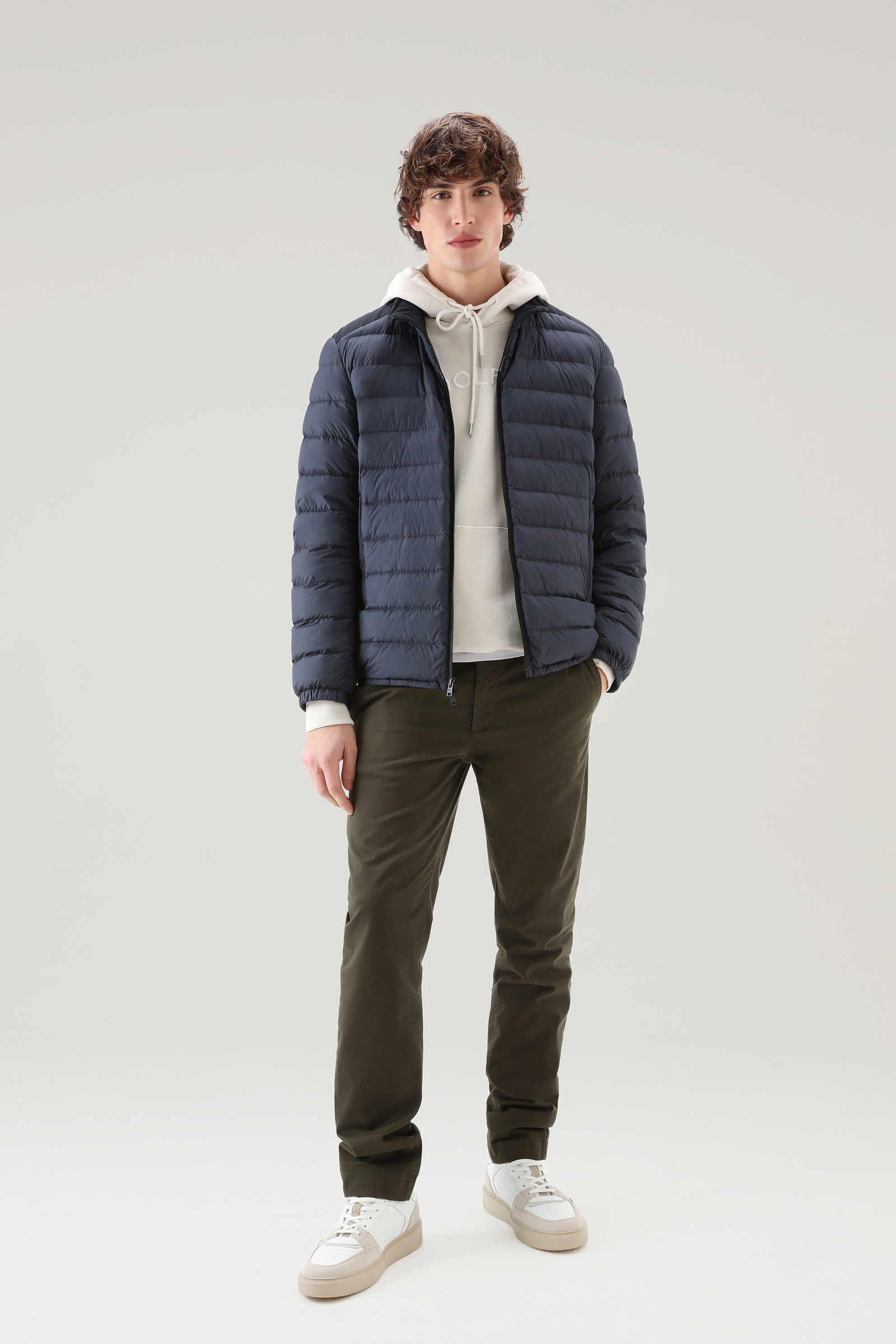 Pantalon Chino en coton teint en pièce vert photo 2 | Woolrich