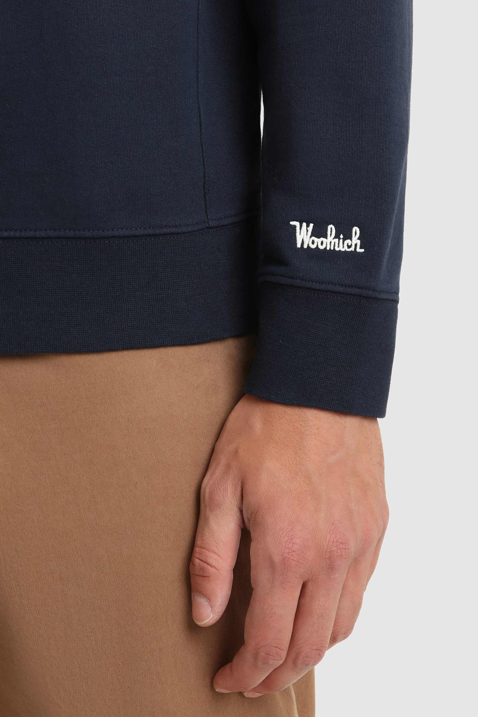 Amerikaanse sweater met ronde hals van geborsteld katoen