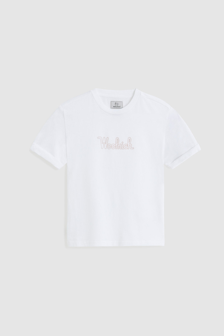 T-shirt en coton bio pour fille blanc | Woolrich