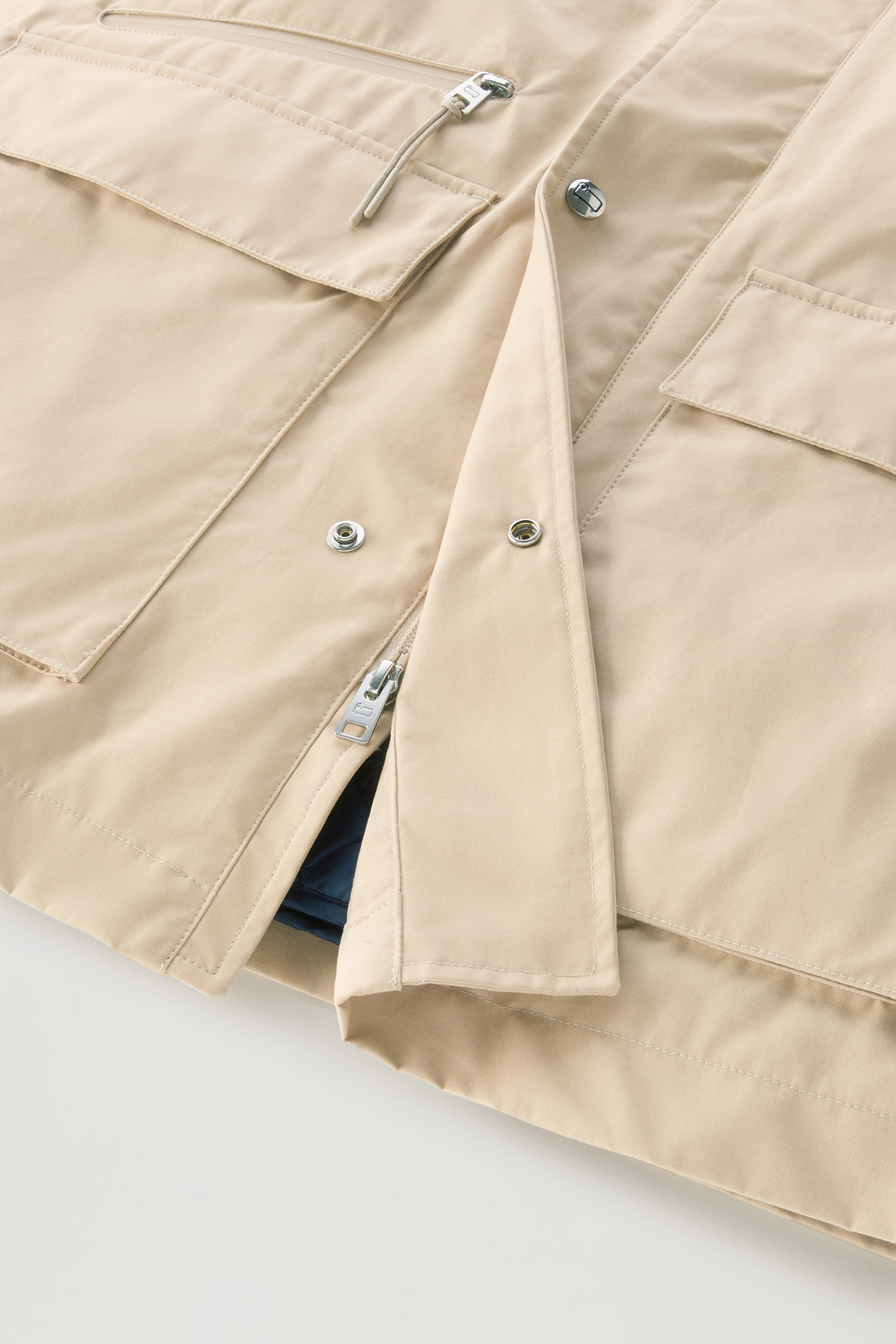 3-in-1 Mountain Jacket in Soft Byrd Cotton with Quilted Detachable Vest Beige photo 11 | Woolrich