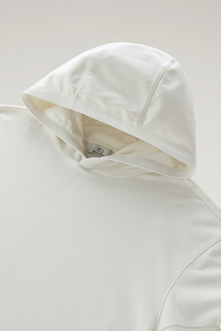 Sweat-shirt à capuche en pur coton avec poche Blanc photo 6 | Woolrich
