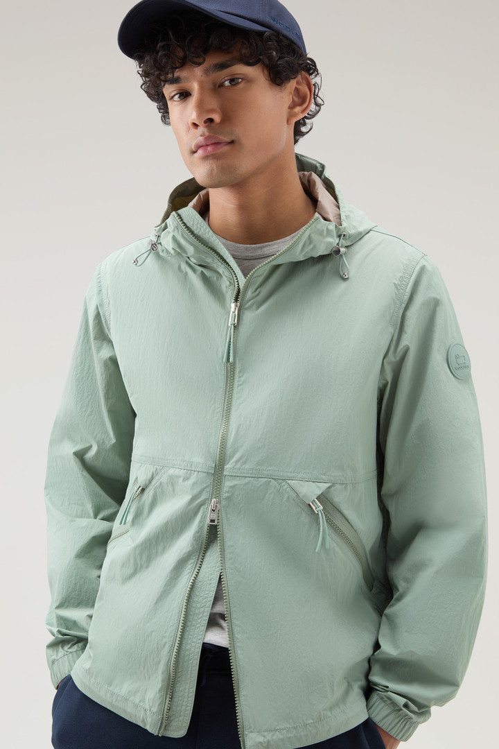 Hooded Crinkle Nylon Windbreaker Green photo 4 | Woolrich