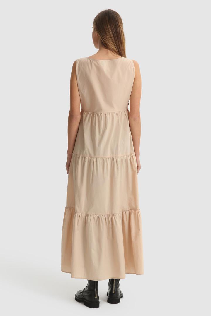 Ärmelloses langes Popelinekleid