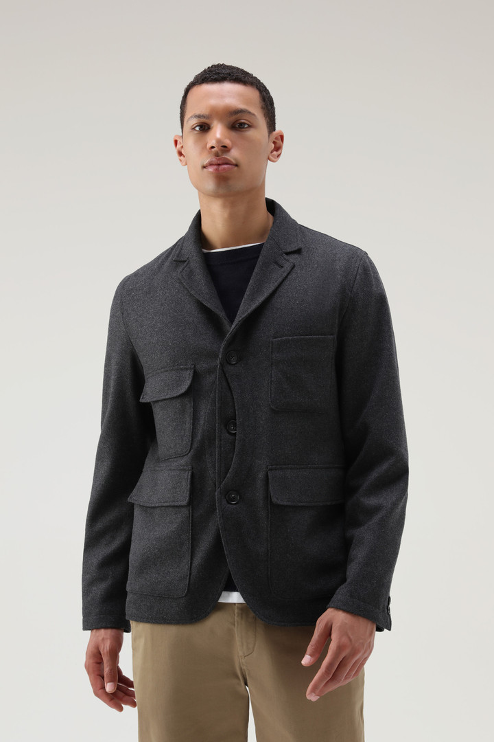 Men's Recycled Wool Upland Blazer Grey | Woolrich USA