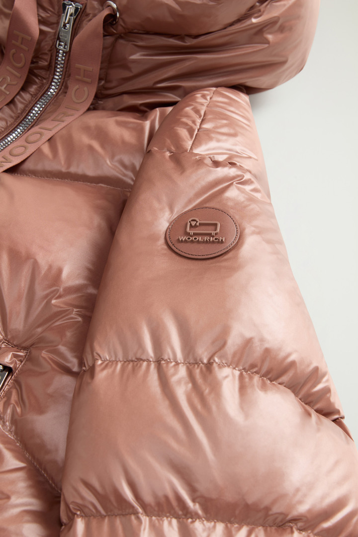 Aliquippa Short Down Jacket in Glossy Nylon Brown photo 7 | Woolrich