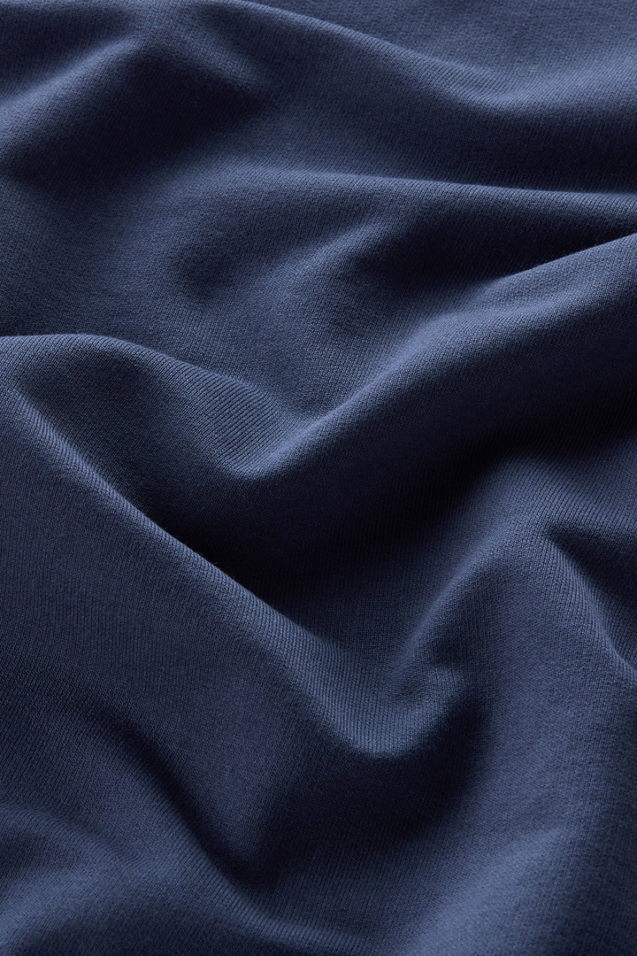 Sweatshirt aus reiner Baumwolle mit Kapuze und Tasche Blau photo 9 | Woolrich
