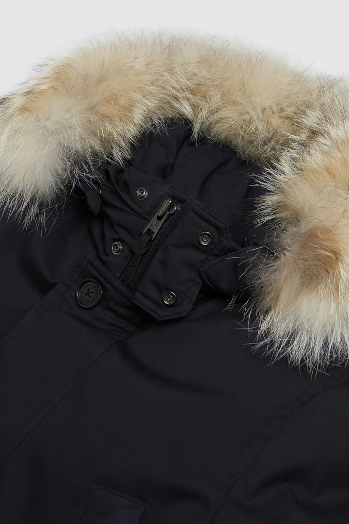 Parka à col montant en coton laminé