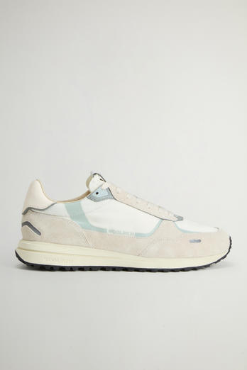 Retro Sneakers in Nylon with Leather and Suede Details White | Woolrich