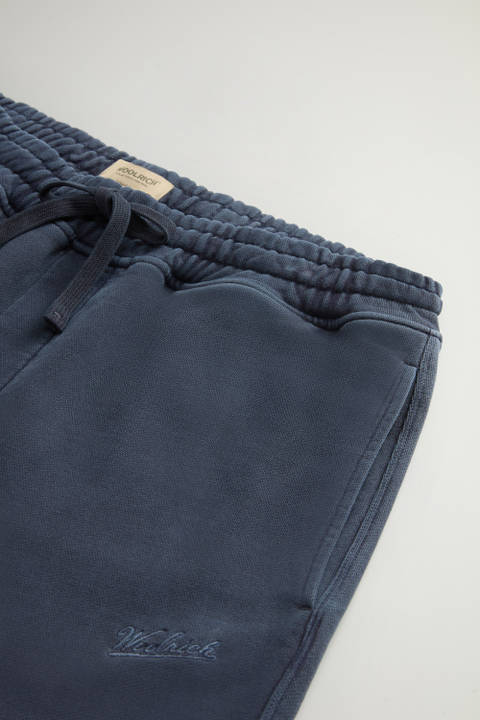 Pantalon teint en pièce en pur coton molletonné Bleu photo 2 | Woolrich
