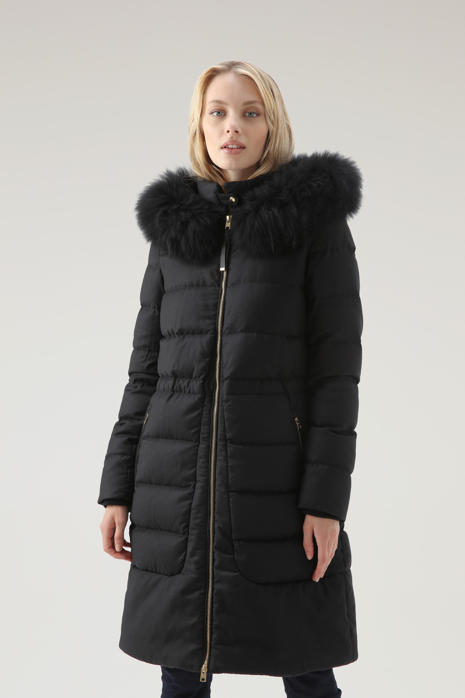 Luxury Long Parka Crafted with a Loro Piana Fabric in Wool and Silk ...