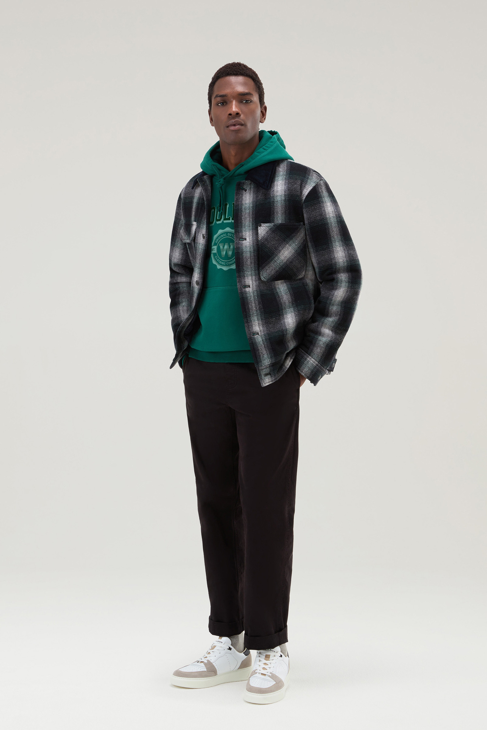 Wattierte Trucker-Jacke aus recycelter Wollmischung grey photo 2 | Woolrich