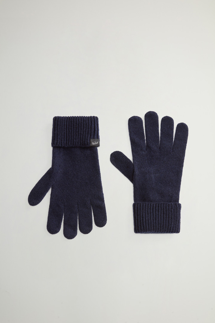 Merino Virgin Wool-Blend Gloves Blue photo 1 | Woolrich