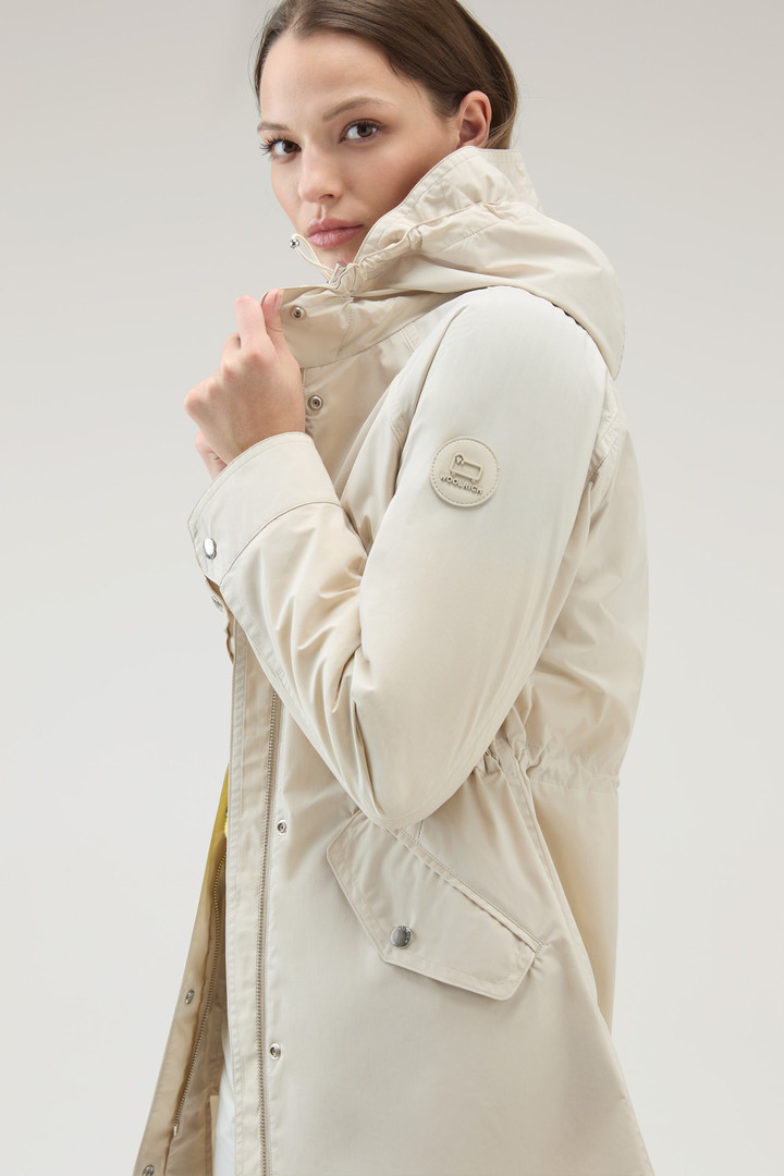 Long Summer Parka in Urban Touch Fabric with Hood Beige photo 4 | Woolrich
