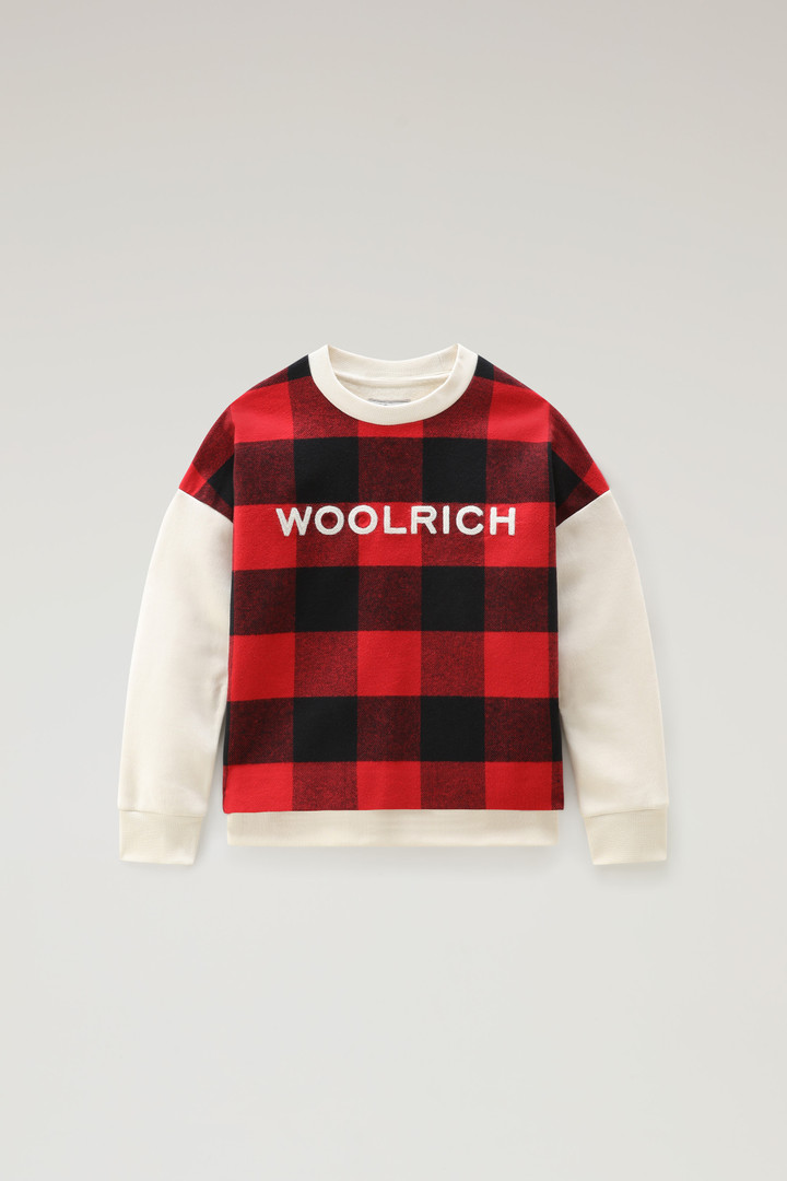 Girls Buffalo Check Sweatshirt in Cotton red Woolrich DK