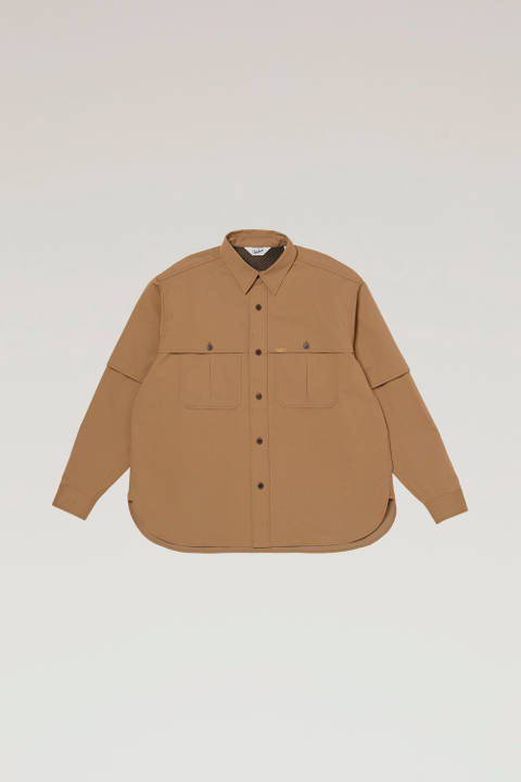 Overhemd van katoenmix met Cavalry-keperstof Beige | Woolrich