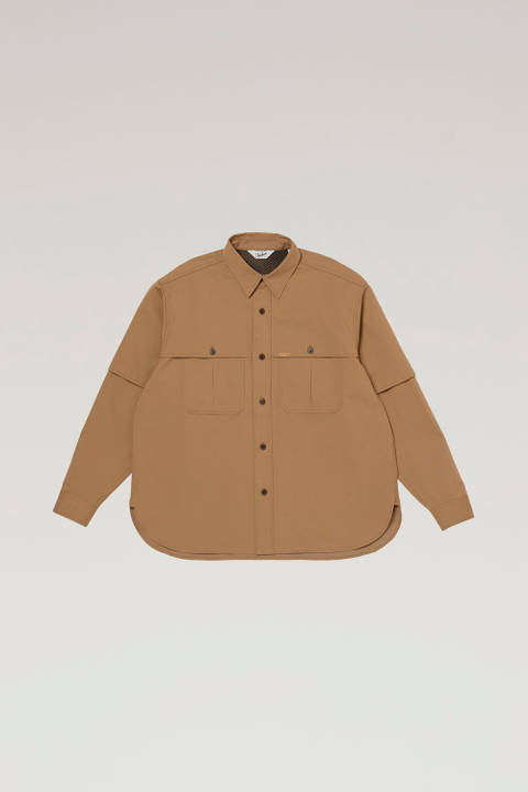 Cavalry Twill Cotton Blend Shirt Beige | Woolrich