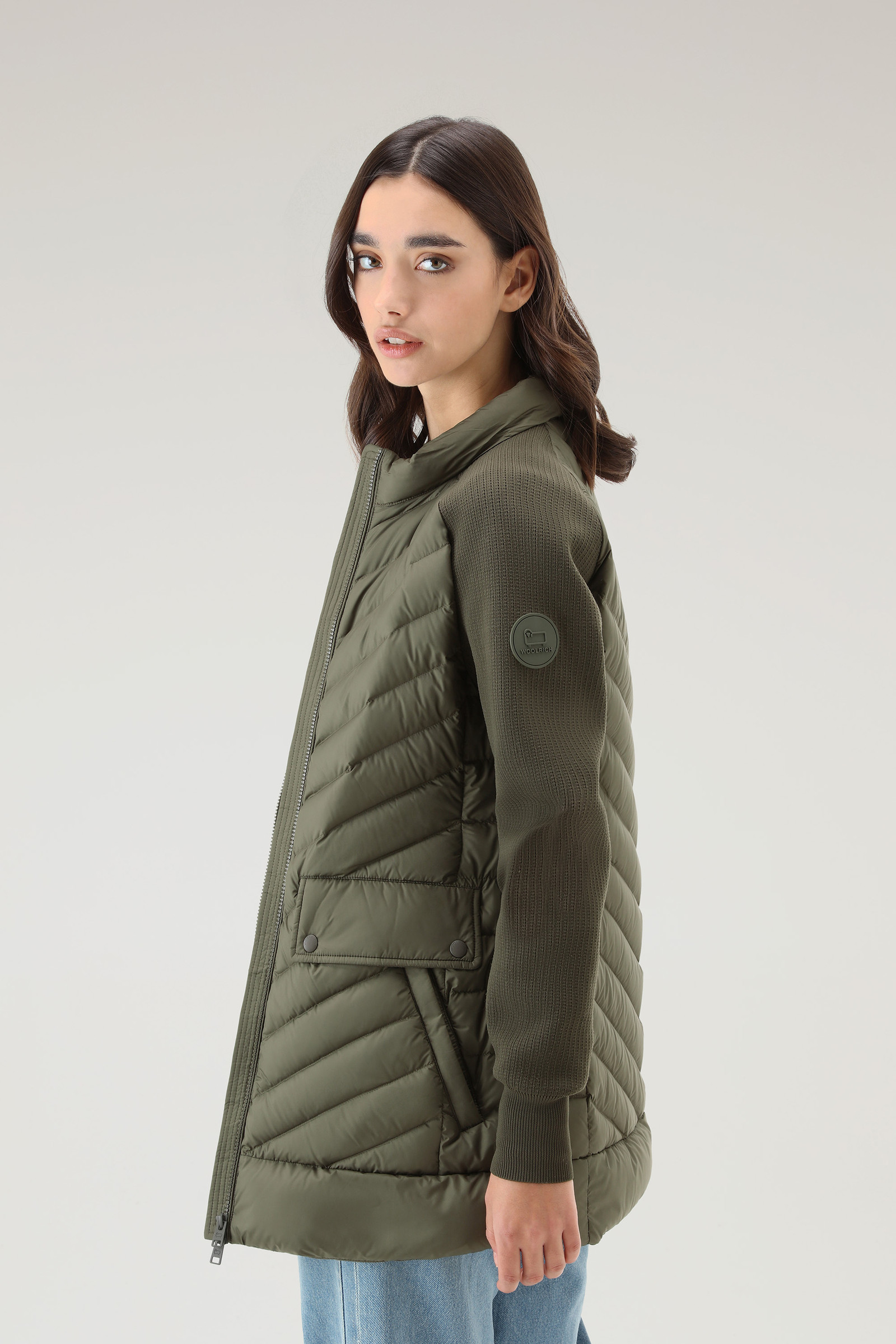 Quilted Hybrid Jacket with Detachable Hood Green photo 4 | Woolrich