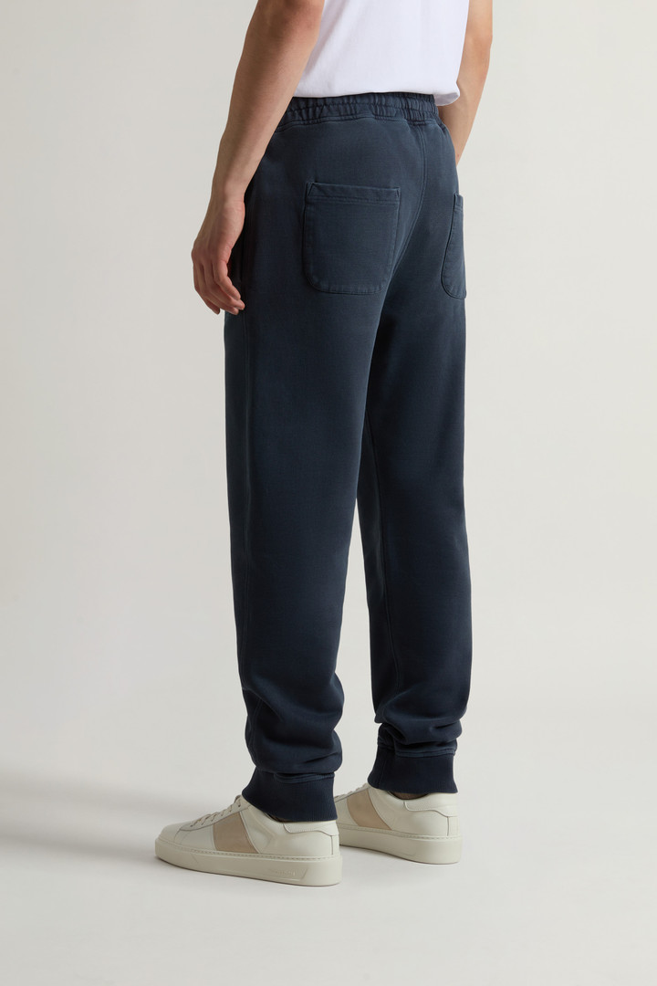 Garment-Dyed Pants in Pure Cotton Fleece Blue photo 3 | Woolrich