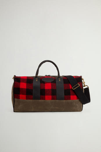 Duffel bag with Check-Patterned Inserts Red | Woolrich