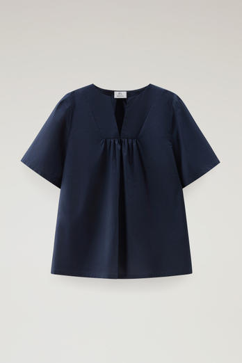 Pure Cotton Poplin Blouse Blue | Woolrich