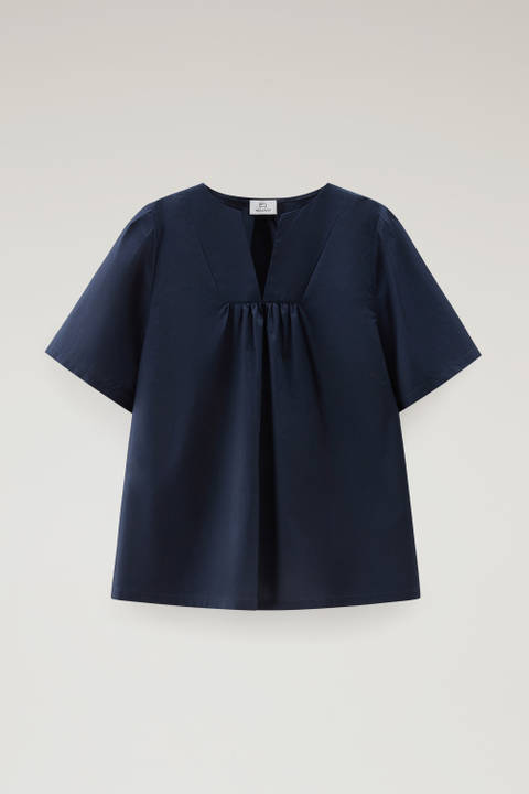 Pure Cotton Poplin Blouse Blue photo 2 | Woolrich