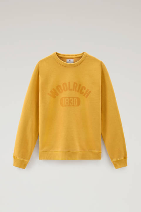 Garment-Dyed 1830 Crewneck Sweatshirt in Pure Cotton Yellow photo 2 | Woolrich