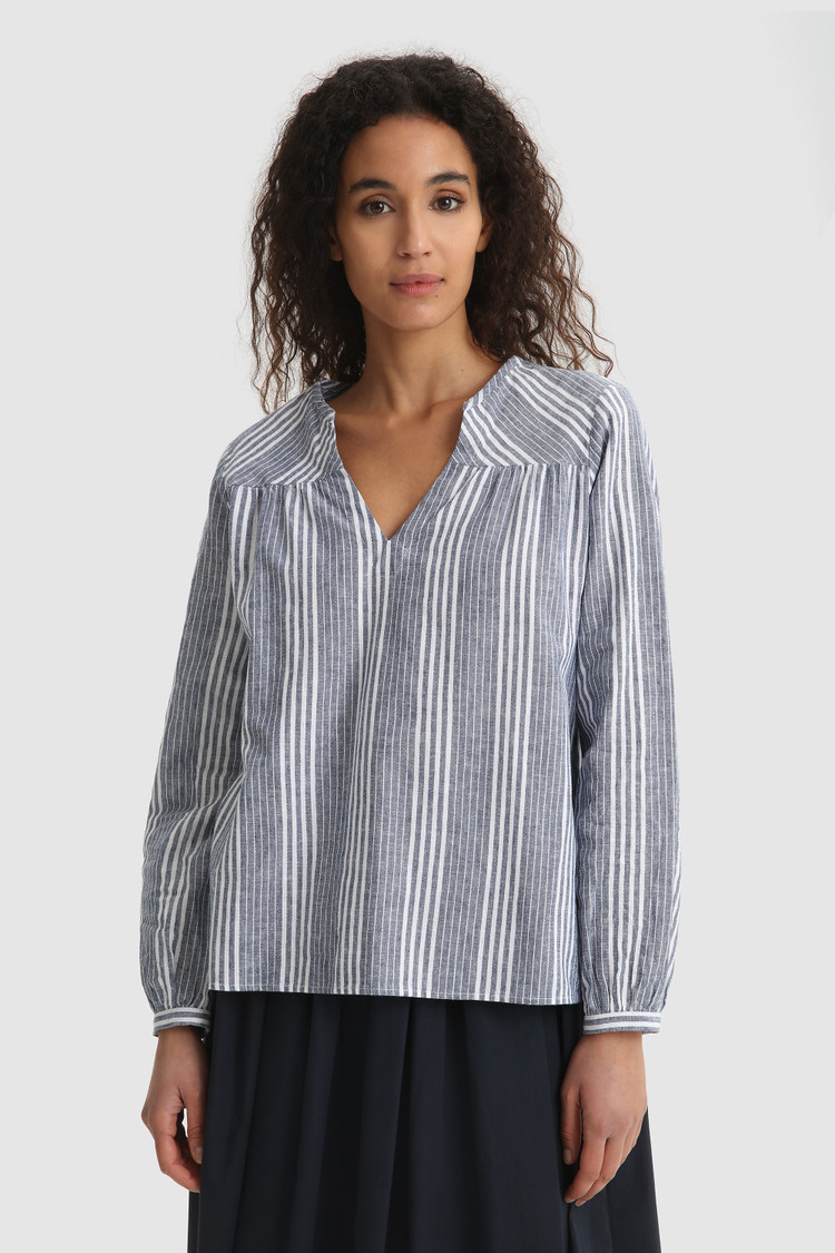 Blouse van katoen-linnenmix