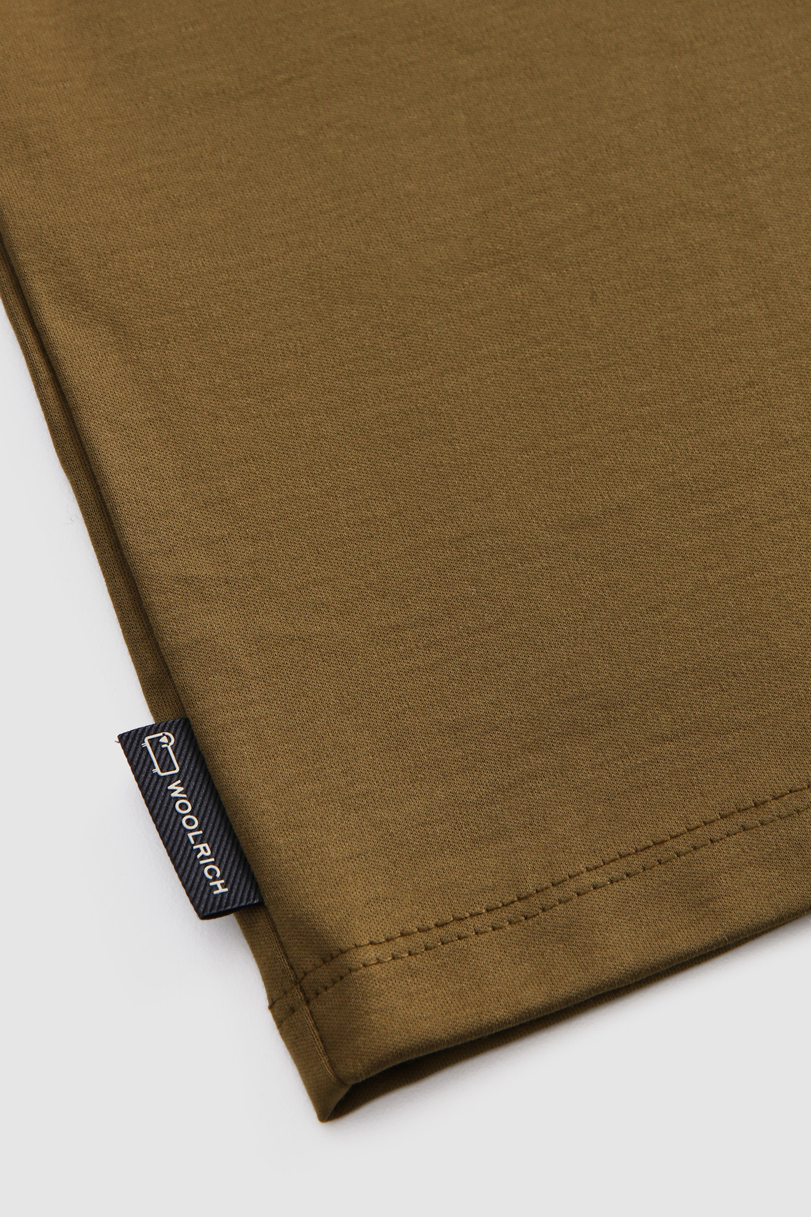 Camiseta de algodón elástico con logotipo vintage en relieve verde photo 6 | Woolrich
