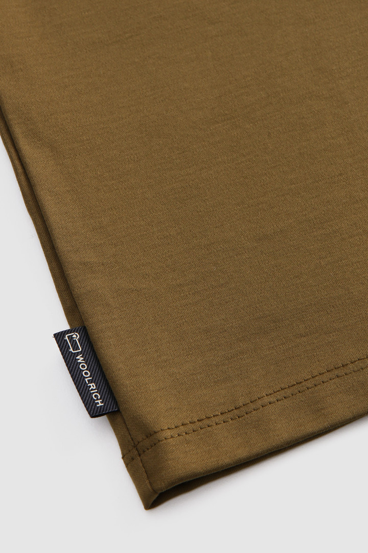 Camiseta de algodón elástico con logotipo vintage en relieve verde photo 6 | Woolrich