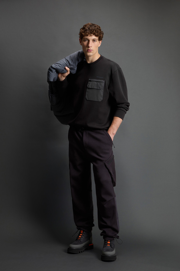 Rundhalssweatshirt aus einer Mischung aus Baumwolle in Interlockqualität und Nylon by Todd Snyder Schwarz photo 2 | Woolrich