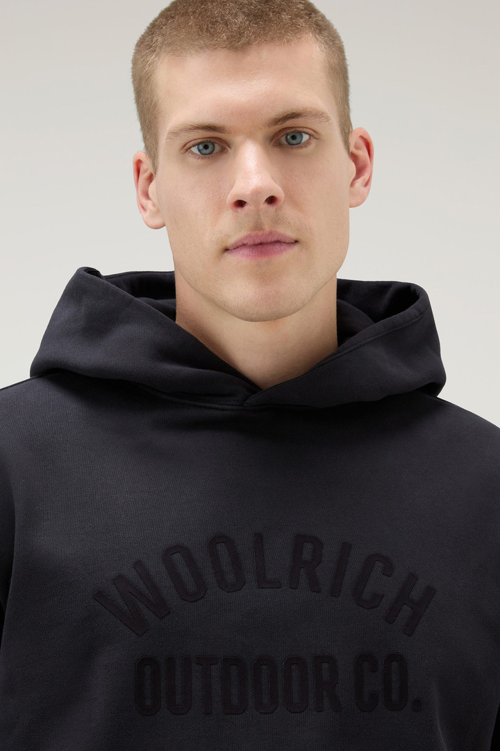 Sweat-shirt à capuche en pur coton Noir photo 4 | Woolrich